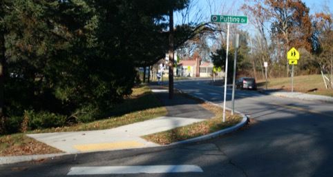 This figure is an image showing a crosswalk near Downey School that was constructed using SRTS funds.
